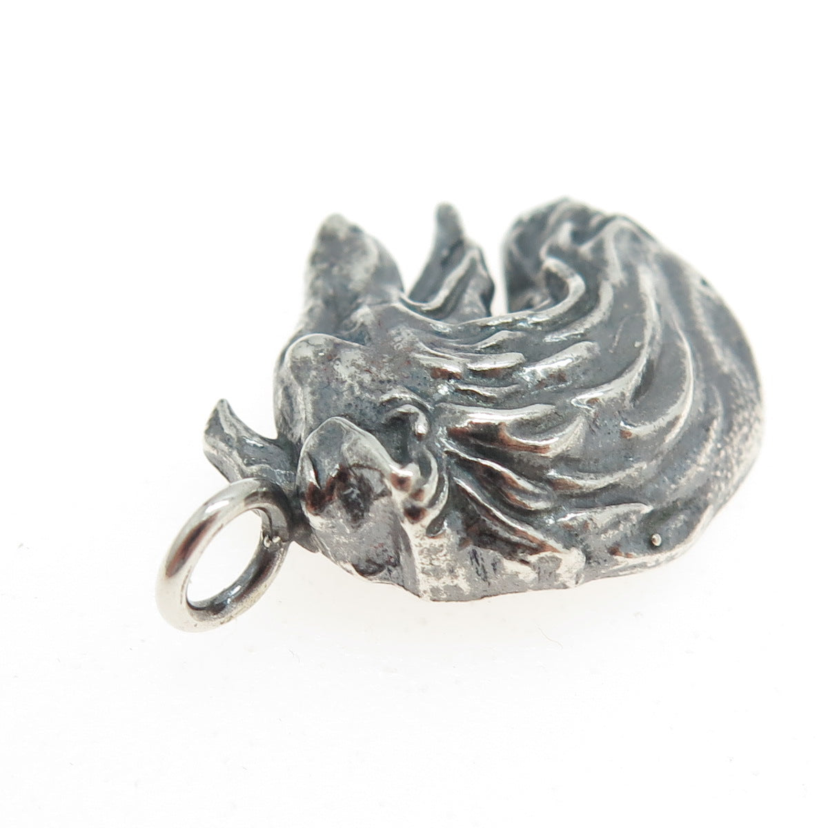 925 Sterling Silver Vintage Collie Dog Oxidized Charm Pendant