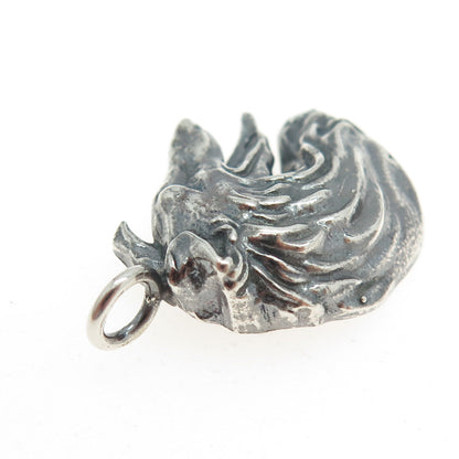 925 Sterling Silver Vintage Collie Dog Oxidized Charm Pendant