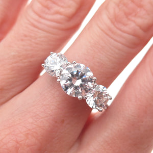 Alwand Vahan 925 Sterling Silver Round-Cut C Z Engagement Ring Size 7