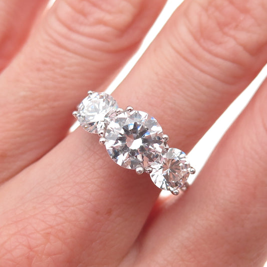 Alwand Vahan 925 Sterling Silver Round-Cut C Z Engagement Ring Size 7
