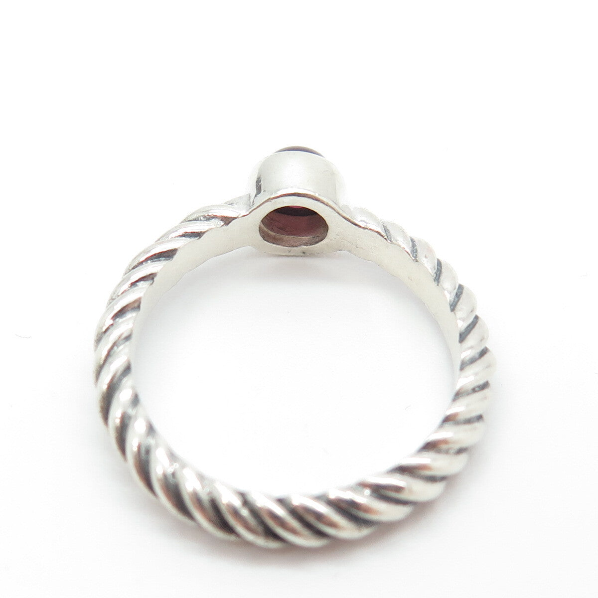 925 Sterling Silver Vintage Real Tourmaline Gemstone Twisted Ring Size 8.25