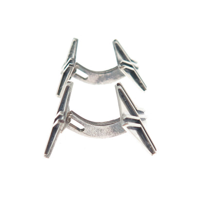 800 Silver Vintage Modernist Arrow Oxidized Cufflinks