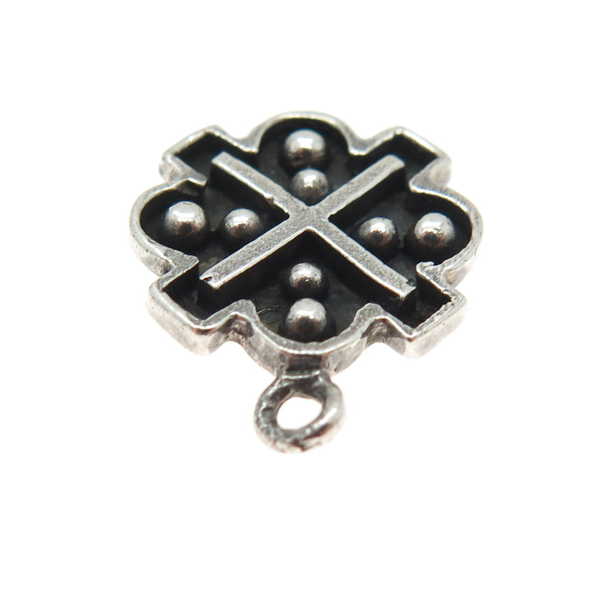 925 Sterling Silver Vintage "X" Cross Oxidized Minimalist Charm Pendant