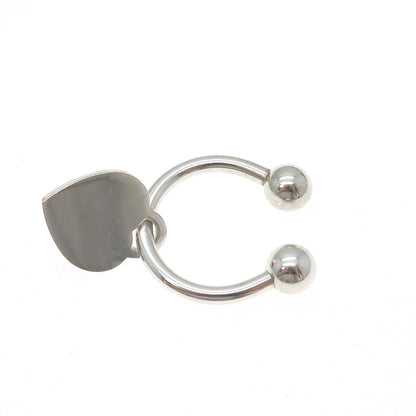 TIFFANY & CO. 925 Sterling Silver Vintage 2001 Heart Tag Screw Ball Key Ring