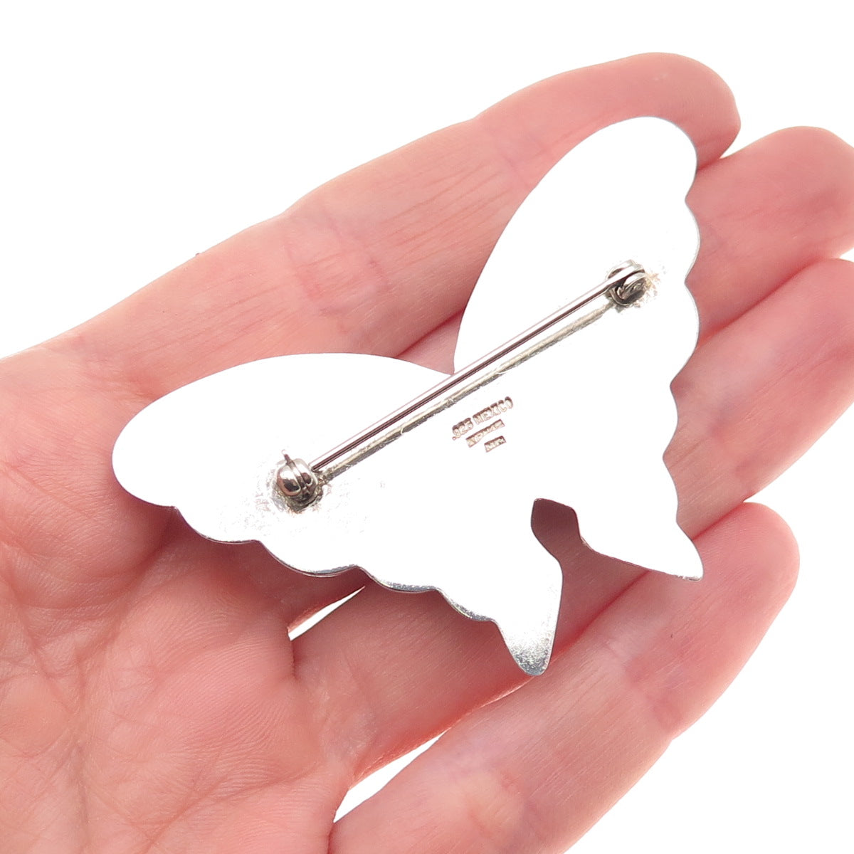 925 Sterling Silver Vintage Mexico Puffy Butterfly Pin Brooch