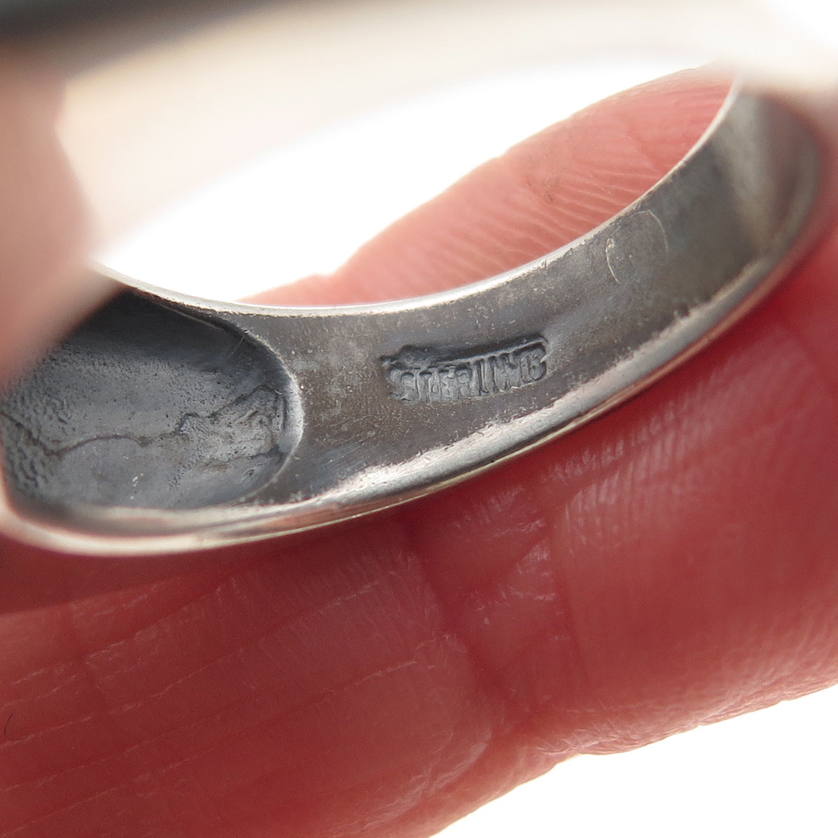 Chapal Zenray Sterling Silver Vintage Real Black Onyx Modernist Ring Size 7.25