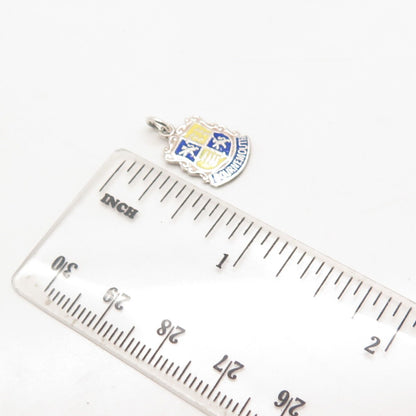 925 Sterling Silver Vintage Enamel "Bournemouth" Coat of Arms Charm Pendant