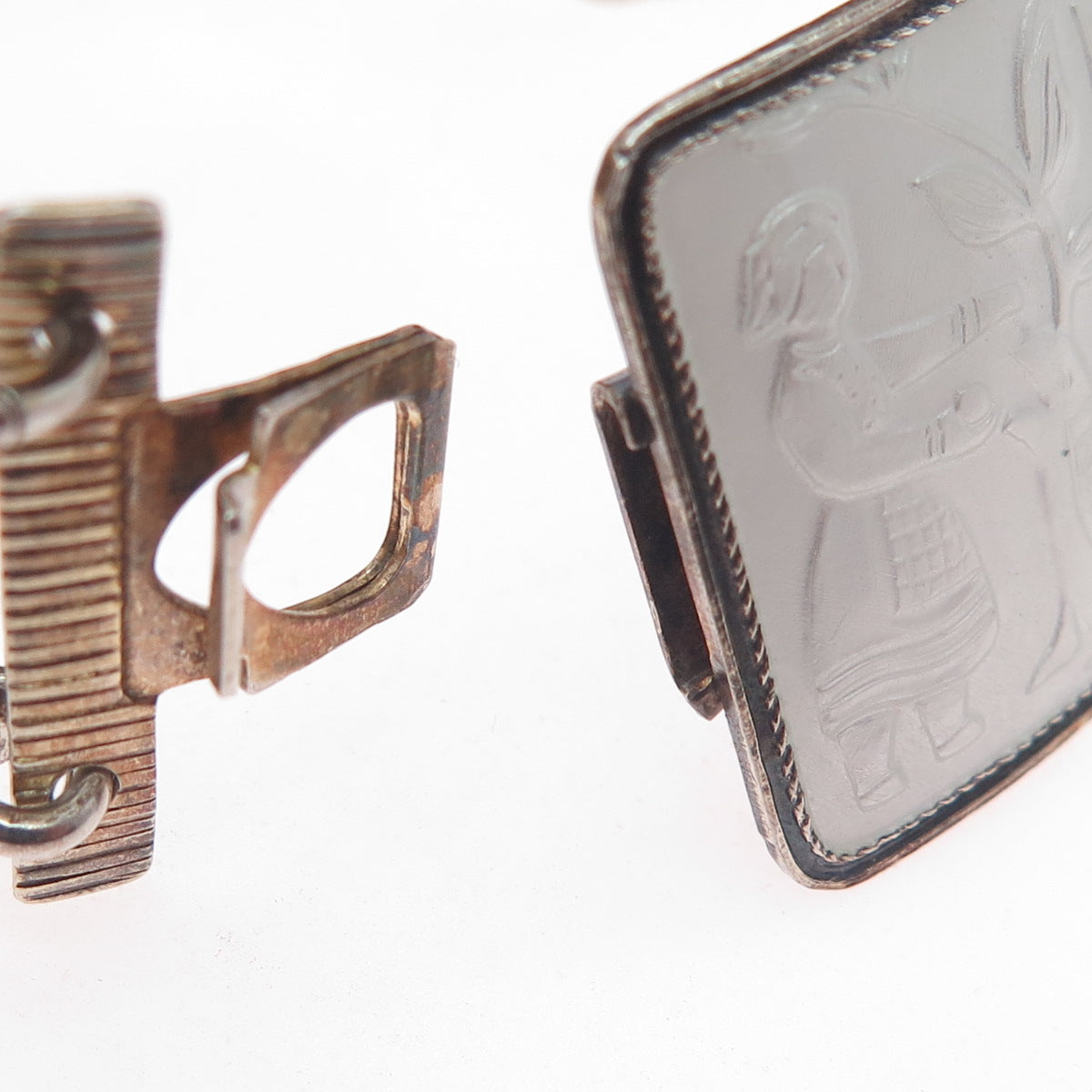 DAVID ANDERSEN 925S Sterling Vintage Norway Enamel Fairytale Bracelet 7.5"