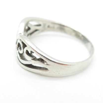 925 Sterling Silver Vintage Swirl Ring Size 10.75