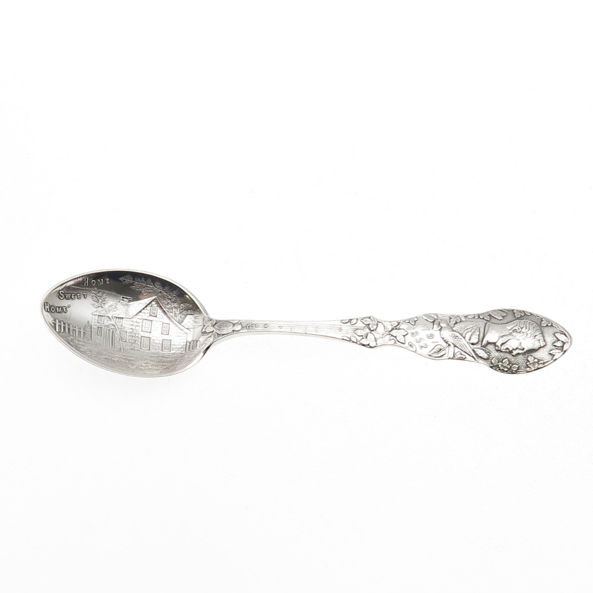 Alvin Sterling Antique Art Deco John Howard Payne Home Sweet Home Coffee Spoon