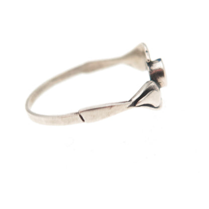 925 Sterling Silver Vintage Real Lapis Two Birds Oxidized Ring Size 7.25