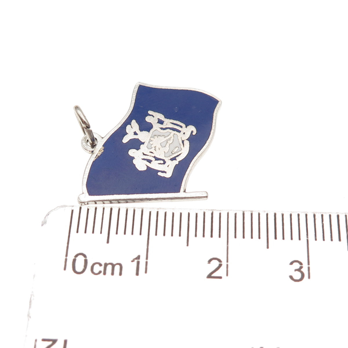 Elco 925 Sterling Silver Vintage Enamel New York State Flag Mini Charm Pendant