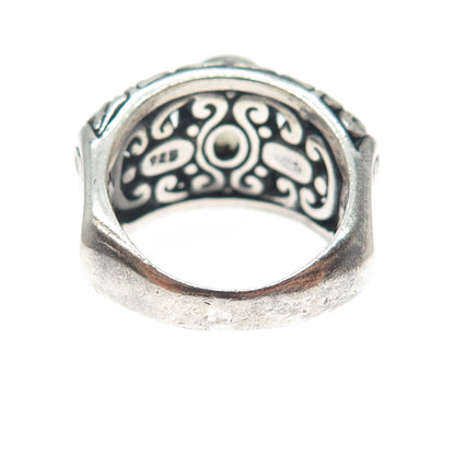 SAMUEL BENHAM BJC Sterling Silver Vintage Real Moonstone Oxidized Ring Size 9.5