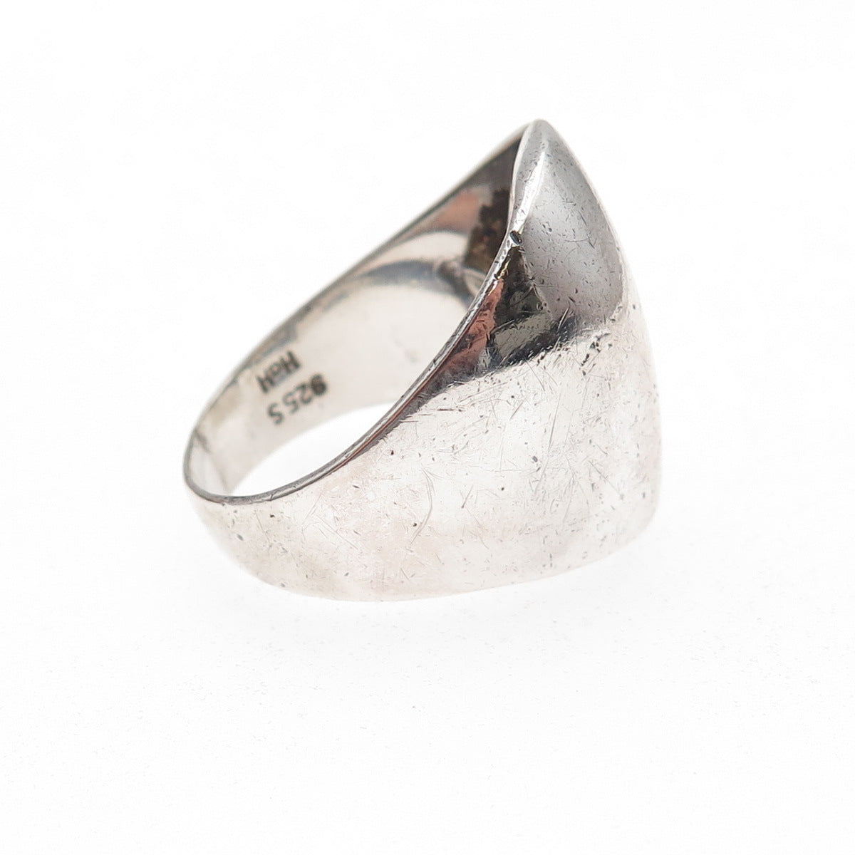 Hans Hansen 925S Sterling Silver Vintage Denmark Modernist Ring Size 7.75