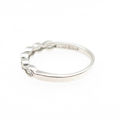 925 Sterling Silver Round-Cut C Z Half Eternity Band Ring Size 8