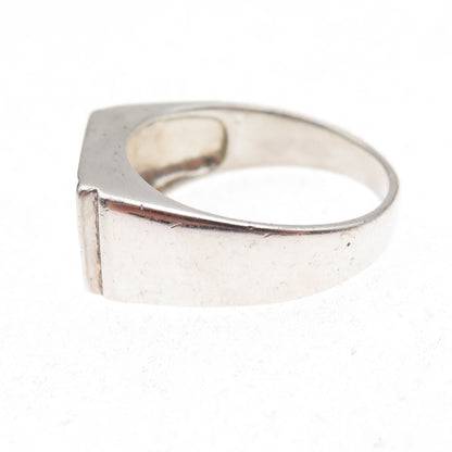 925 Sterling Silver Vintage Dad Oxidized Signet Ring Size 11