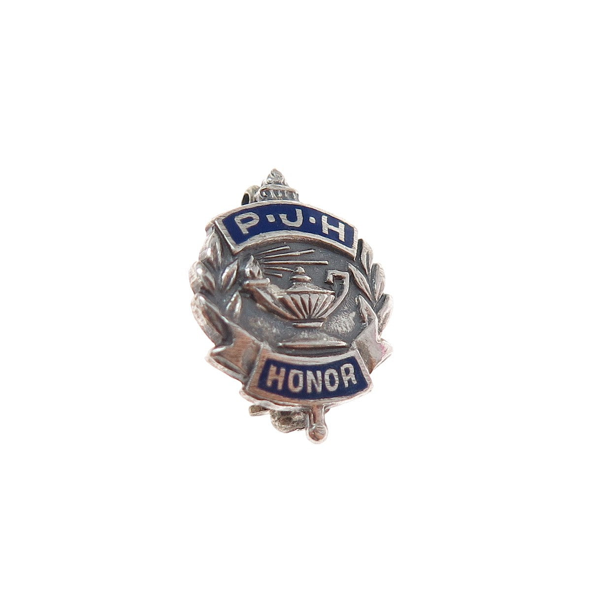 H.W. PETERS 925 Sterling Silver Vintage Enamel PJH Honor Society Pin Brooch