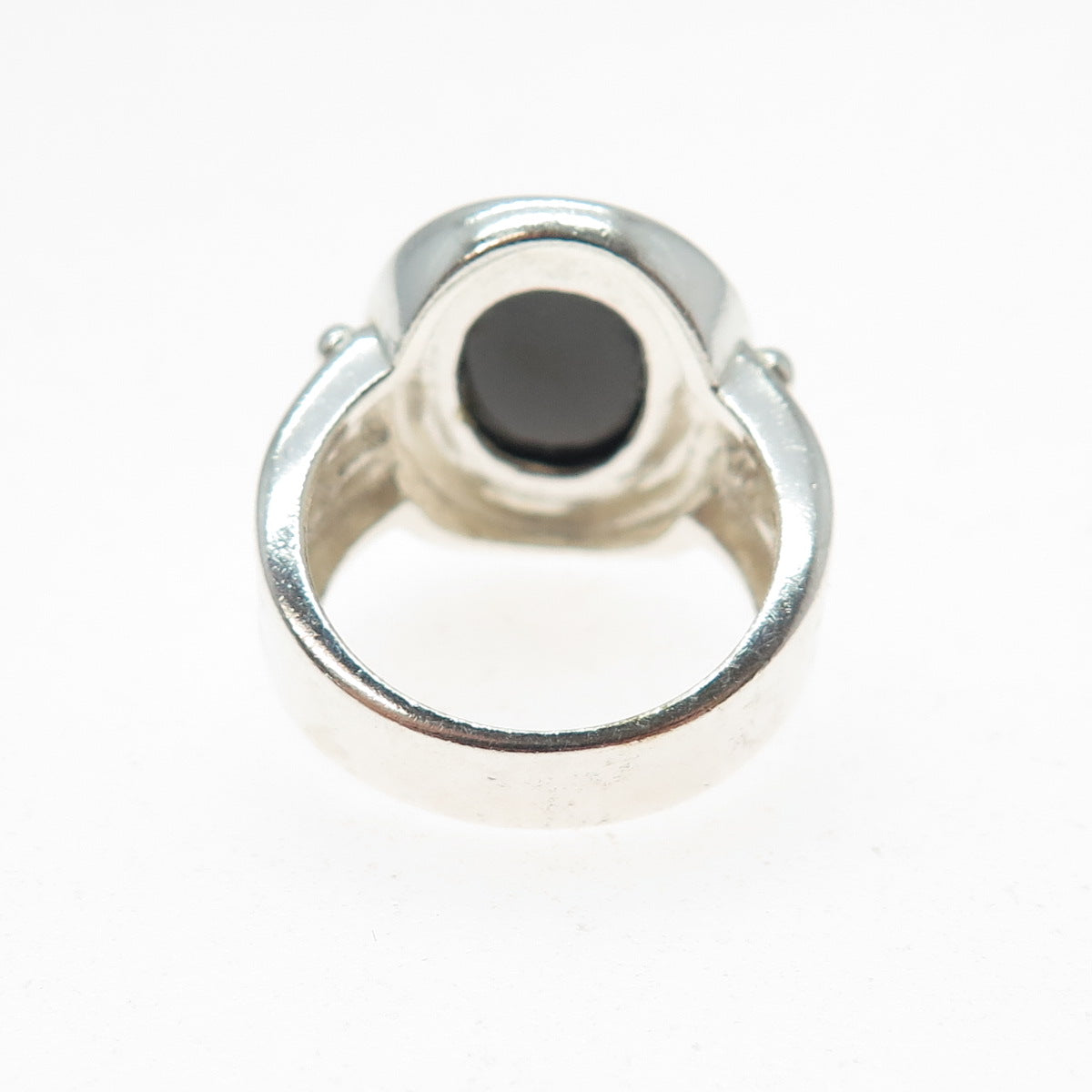 CLYDE DUNEIER CID Sterling Silver Vintage Real Cabochon Black Onyx Ring Size 6