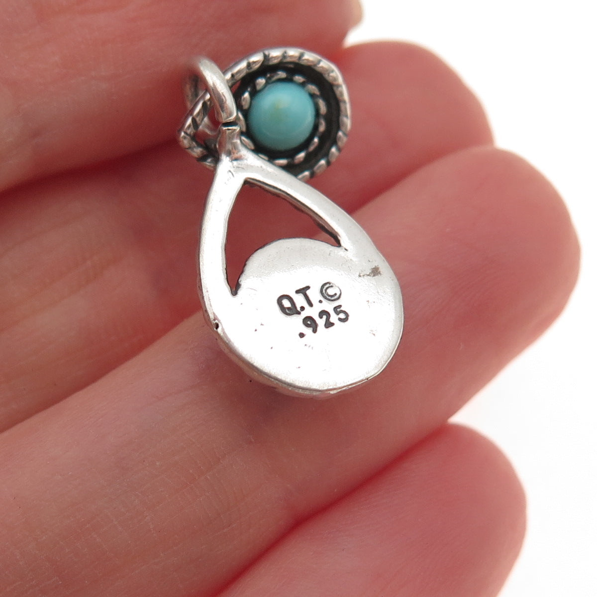 Quoc Turquoise Old Pawn 925 Sterling Silver Vintage Southwestern Dangle Earrings