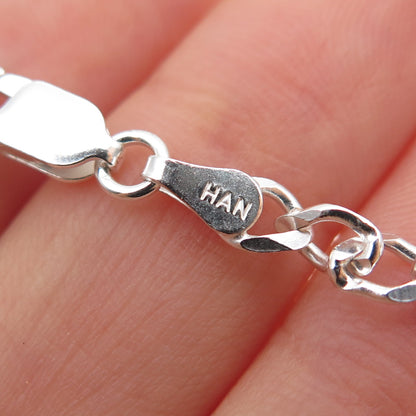 925 Sterling Silver Vintage Italy Figaro Chain Necklace 20"