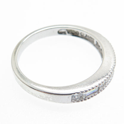 925 Sterling Silver Round & Emerald-Cut C Z Ring Size 9.25