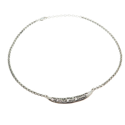 925 Sterling Silver Vintage "Rejoice The Strength of Mind & Spirit" Necklace 18"