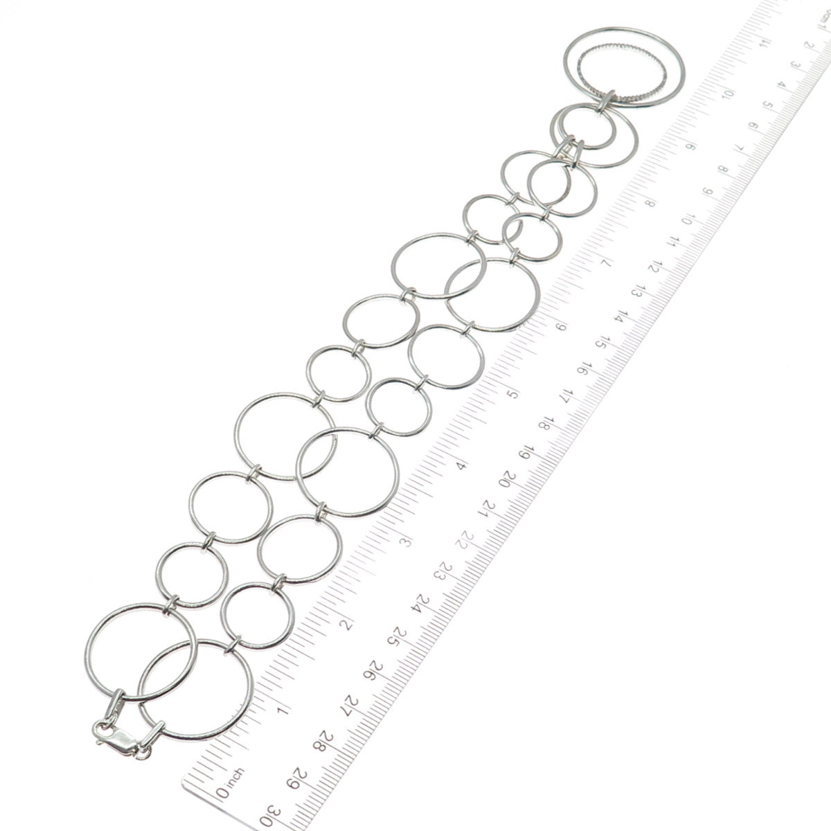 HN HENG NGAI Sterling Silver Real 1/3 CT. T.W. Diamond Circle Chain Necklace 16"