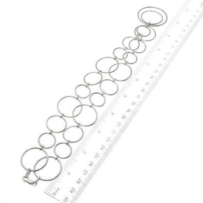 HN HENG NGAI Sterling Silver Real 1/3 CT. T.W. Diamond Circle Chain Necklace 16"