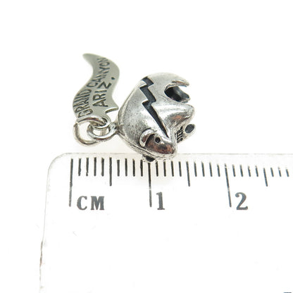 WHEELER MFG CO 925 Sterling Silver Vintage "Grand Canyon Arizona" Bull Pendant
