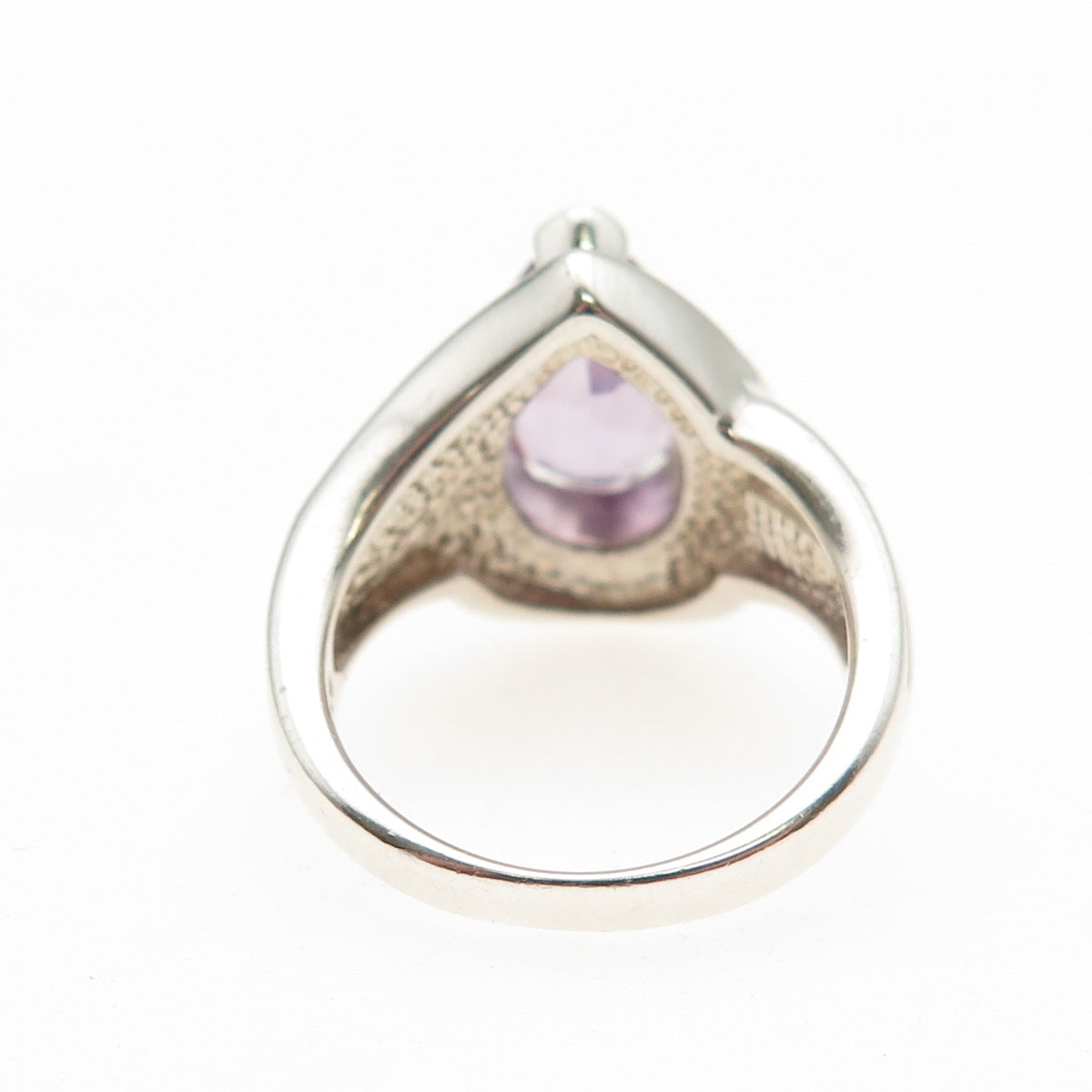 Whitney Kelly Sterling Vintage Real Amethyst Abalone Shell & MOP Ring Size 6.25