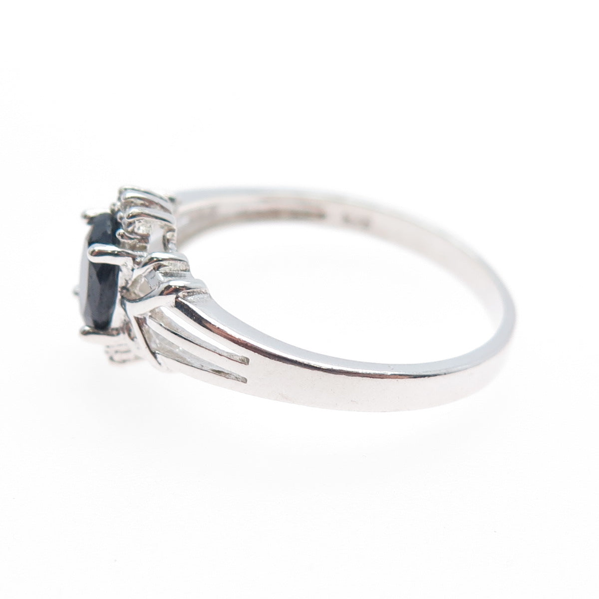 NEVADA 925 Sterling Silver Vintage Real Oval-Cut Sapphire Ring Size 9.25