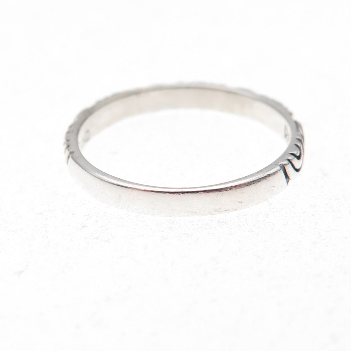 SX Sally C 925 Sterling Silver Vintage Seigaiha-Style Band Ring Size 7.25