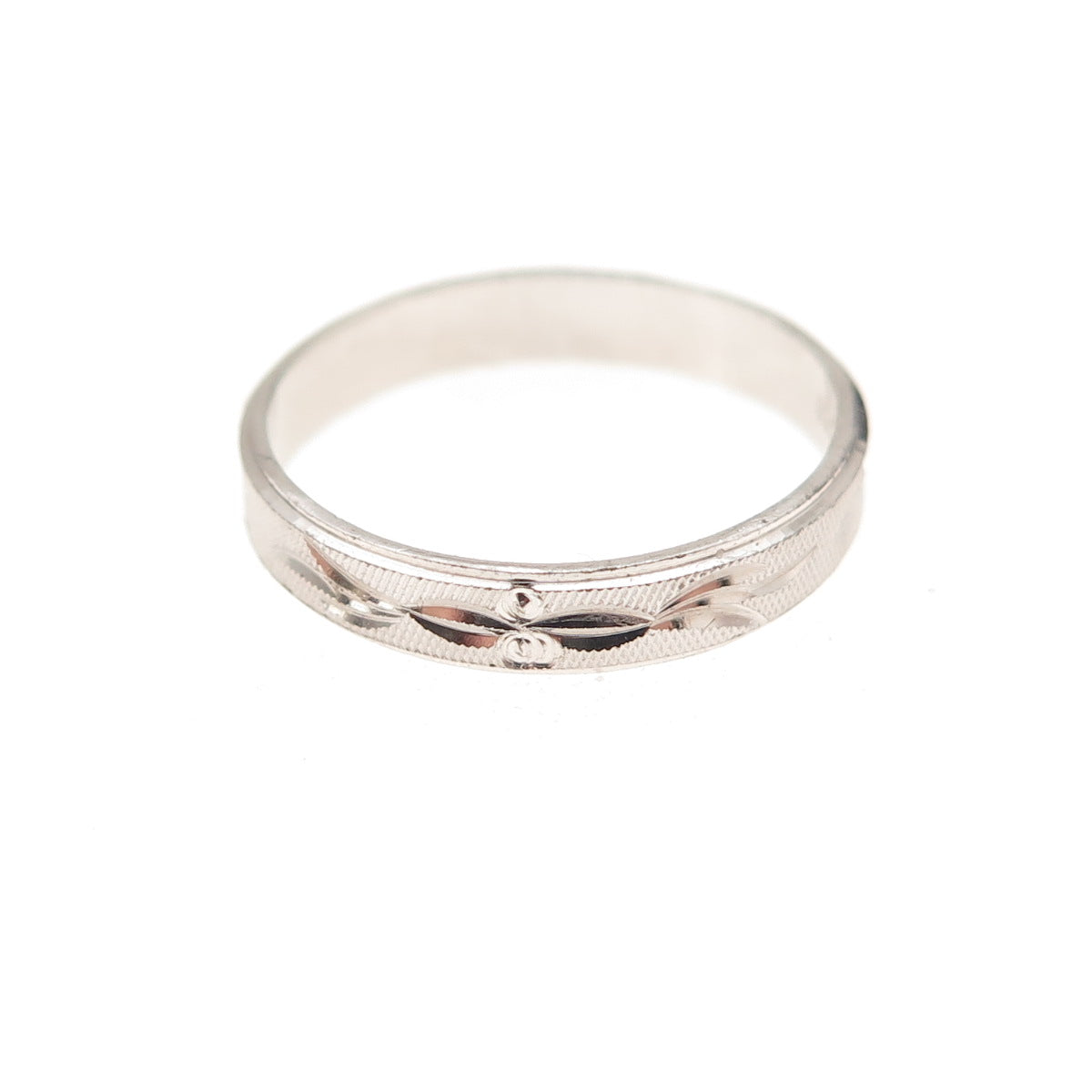 925 Sterling Silver Engraved Band Ring Size 5