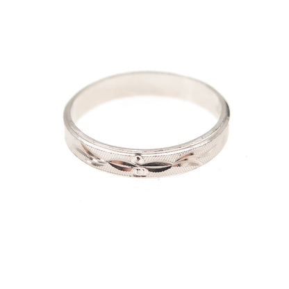 925 Sterling Silver Engraved Band Ring Size 5