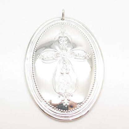925 Sterling Silver Vintage Towle 1972 Cross Floral Ornament
