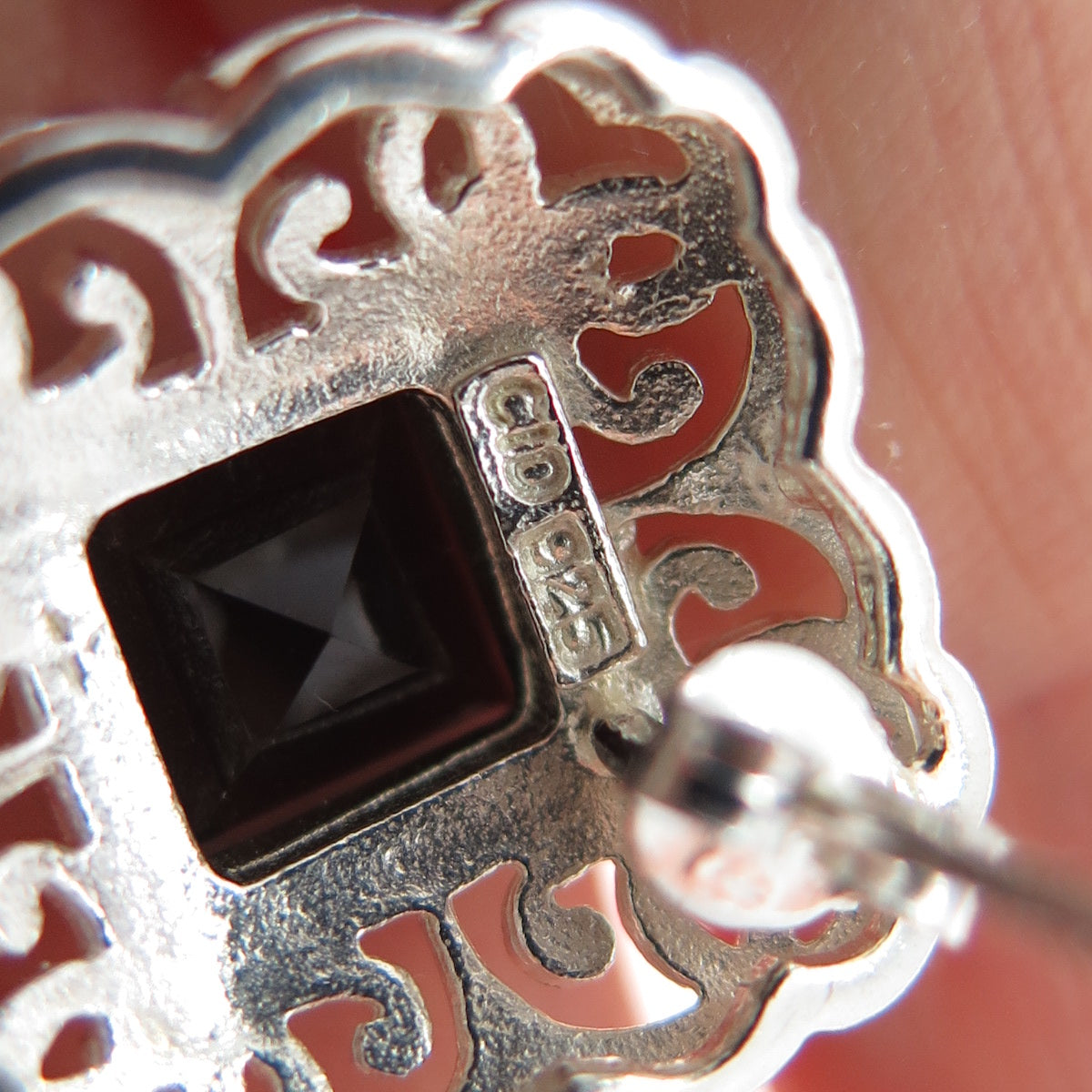 CLYDE DUNEIER CID 925 Sterling Silver Vintage Real Smoky Quartz Ornate Earrings