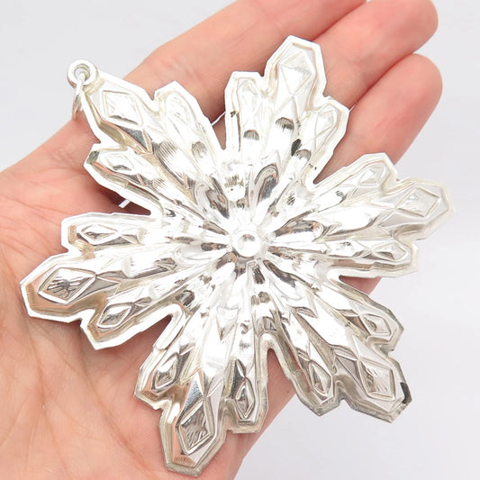 925 Sterling Silver Vintage 1974 Gorham Snowflake Christmas Ornament