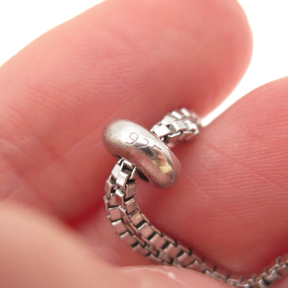 Chuck Clemency 925 Sterling Silver Real Diamond Adjustable Bolo Bracelet 6-8.25"