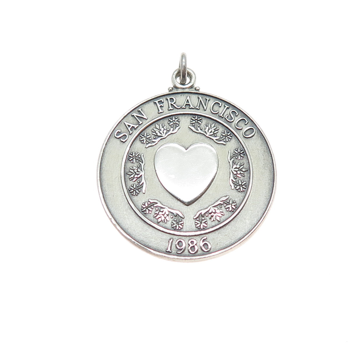 O.C. TANNER Sterling Silver Vintage 1986 San Francisco Oxidized Charm Pendant