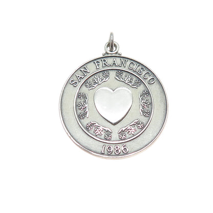 O.C. TANNER Sterling Silver Vintage 1986 San Francisco Oxidized Charm Pendant