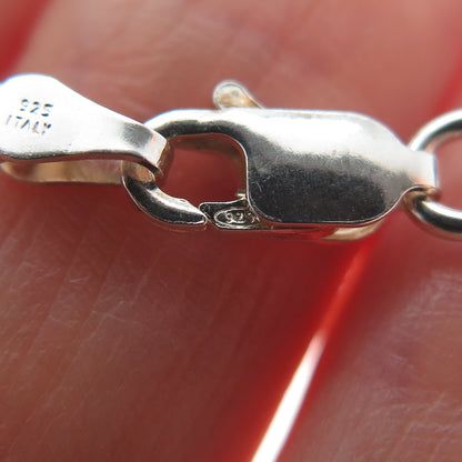 925 Sterling Silver Italy Curb Chain Necklace 16"