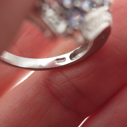 Chuck Clemency 925 Sterling Silver Real Round-Cut Tanzanite Ring Size 7