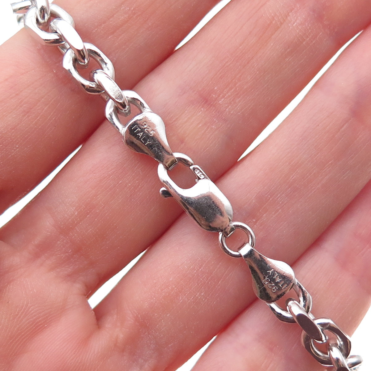 Karizia Spa KA-1772 925 Sterling Silver Italy Cable Link Bracelet 8.5"