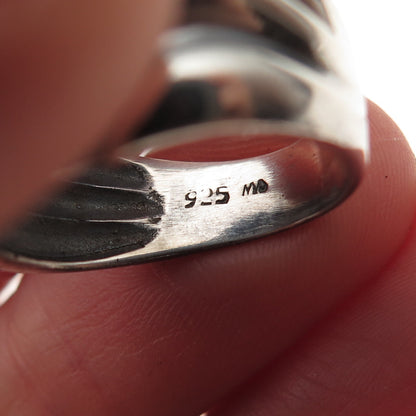 Charles Winston 925 Sterling Silver Vintage Modernist Oxidized Ring Size 6