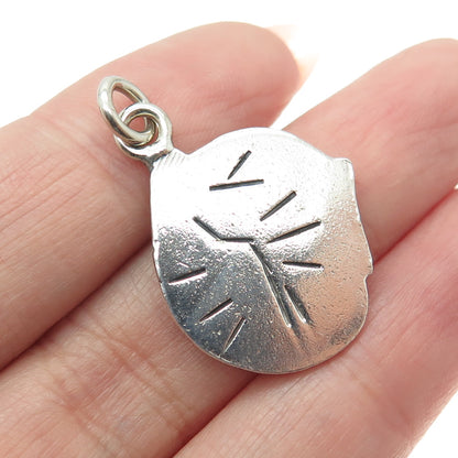 925 Sterling Silver Vintage Engraved Modernist Tag Charm Pendant