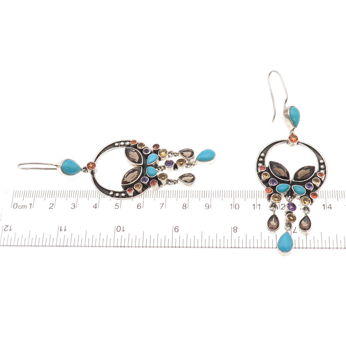 Nicky Butler 925 Sterling Vintage Real Multi-Gem Limited Edition 19/500 Earrings