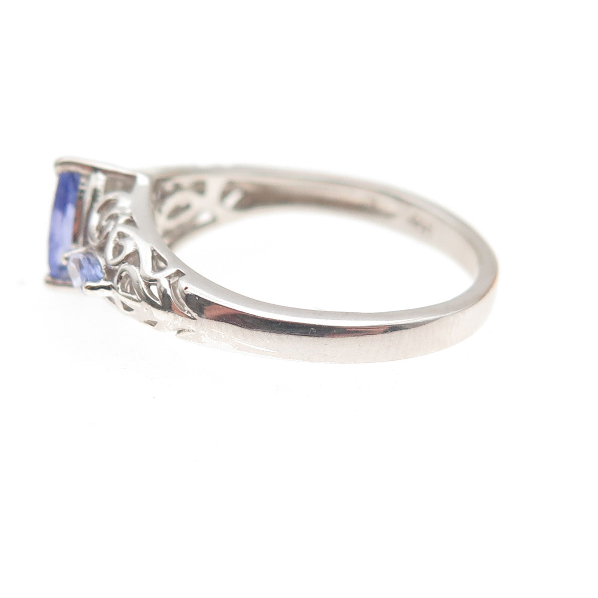 Chuck Clemency Sterling Silver Real Pear & Marquise-Cut Tanzanite Ring Size 8.25