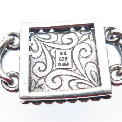 WHITNEY KELLY 925 Sterling Vintage Real Agate Lapis Turquoise MOP Bracelet 7.5"