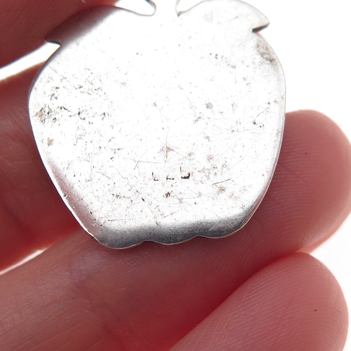 925 Sterling Silver Vintage Apple Oxidized Charm Pendant