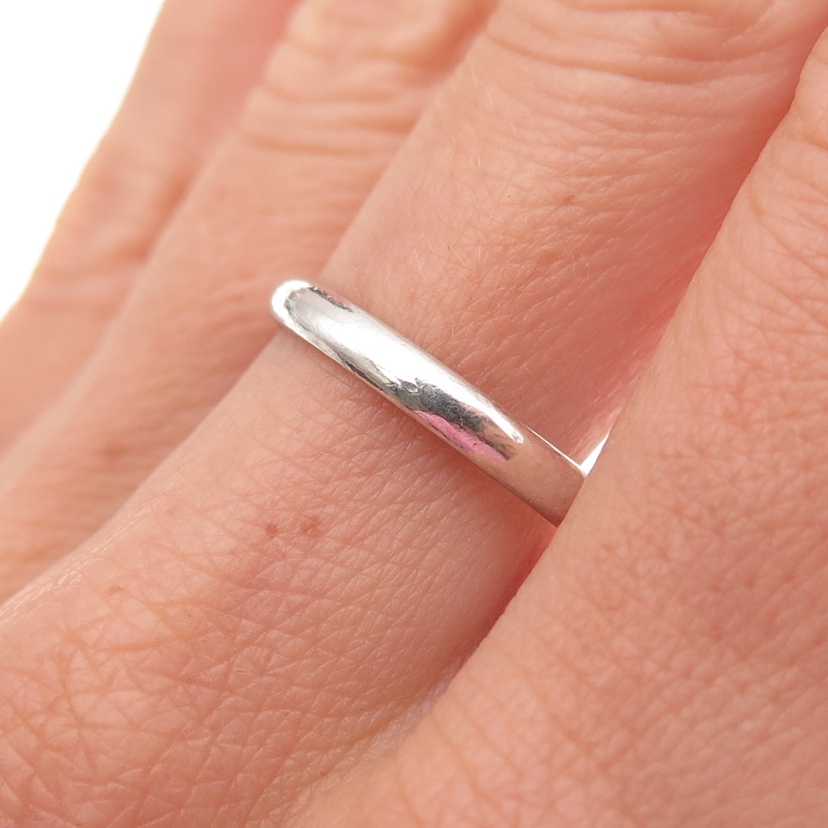 925 Sterling Silver Vintage Classic Wedding Band Ring Size 9